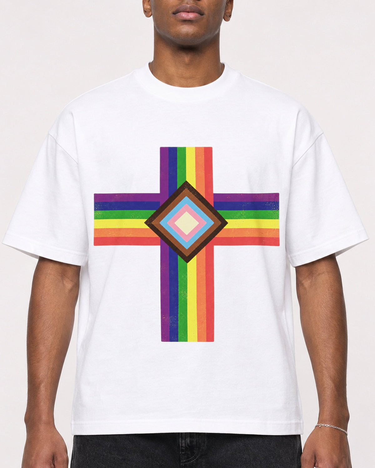 Mockup Boxy Heavyweight Tee White male close-up 15