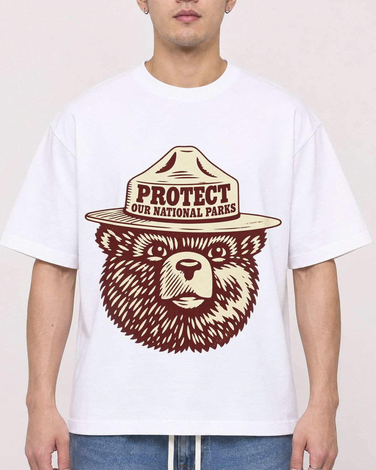 Mockup Boxy Heavyweight Tee White male close-up 13