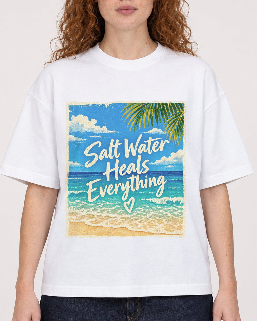 Mockup Boxy Heavyweight Tee White female close-up 09