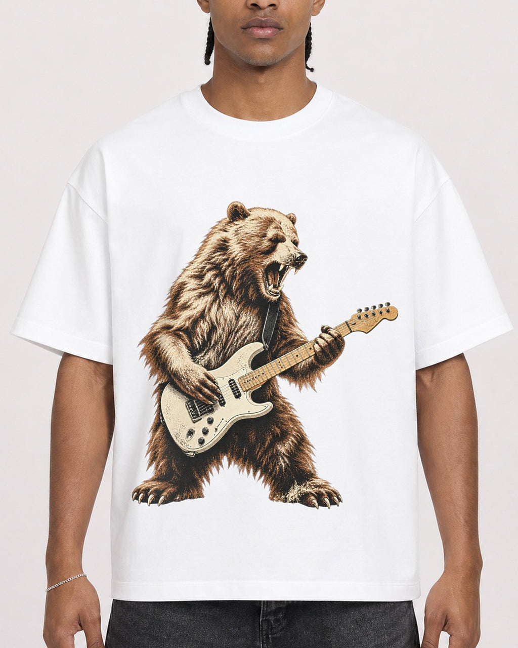 Mockup Boxy Heavyweight Tee White male close-up 25