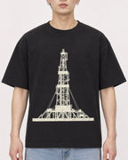 Mockup Boxy Heavyweight Tee Black male close-up 01