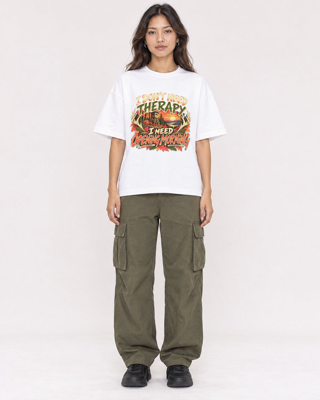Mockup Boxy Heavyweight Tee White female full-body 02