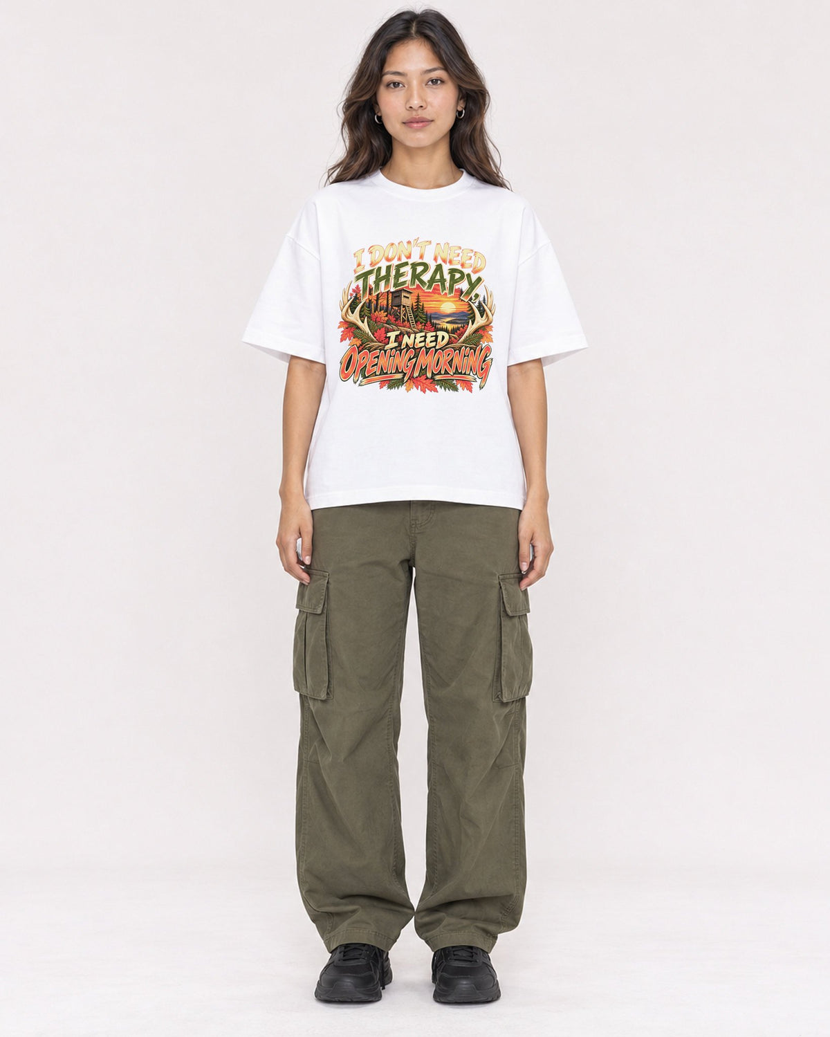 Mockup Boxy Heavyweight Tee White female full-body 02