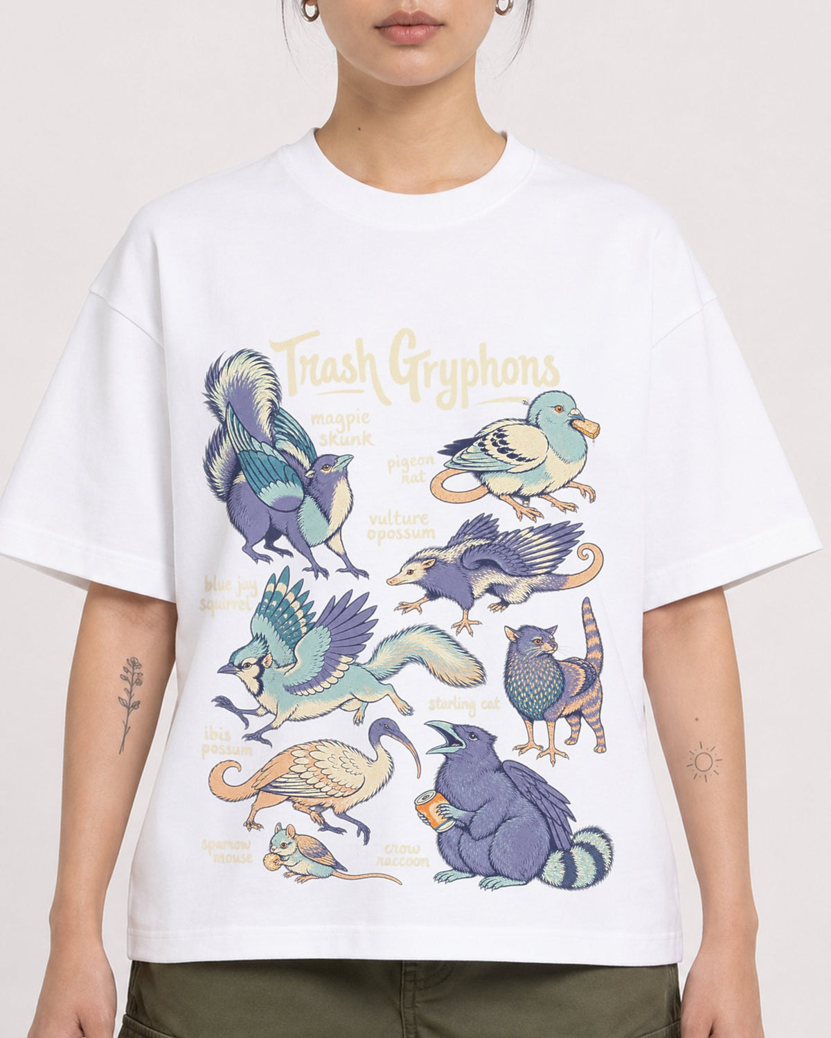 Mockup Boxy Heavyweight Tee White female close-up 12