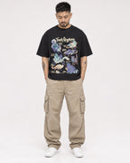 Mockup Boxy Heavyweight Tee Black male full-body 12