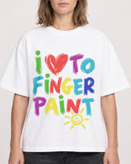Mockup Boxy Heavyweight Tee White female close-up 38