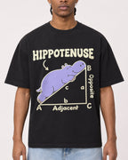 Mockup Boxy Heavyweight Tee Black male close-up 25