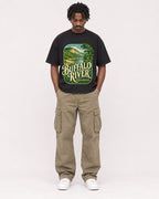 Mockup Boxy Heavyweight Tee Black male full-body 04