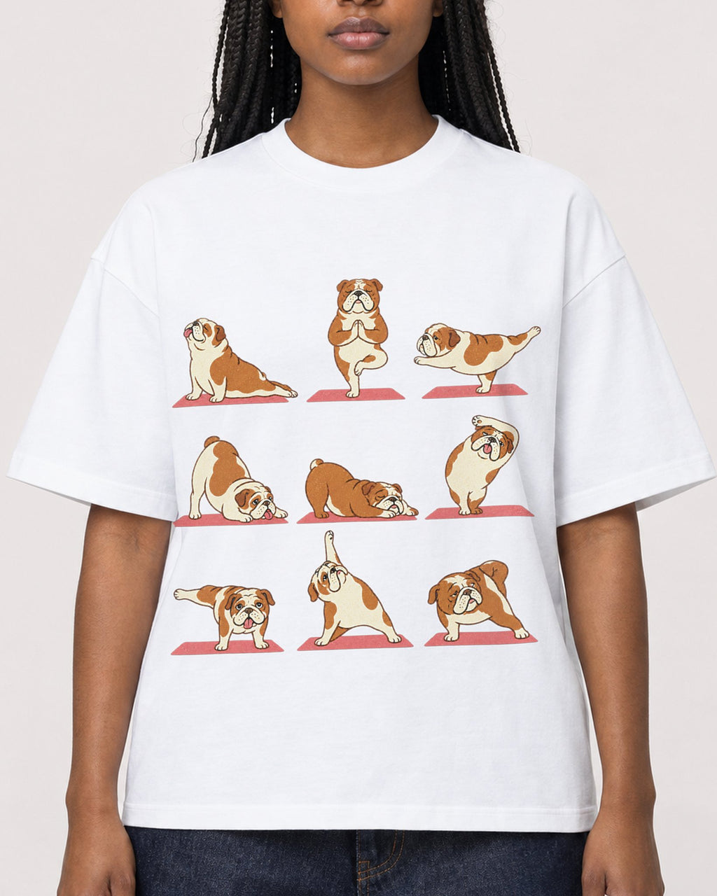 Mockup Boxy Heavyweight Tee White female close-up 04