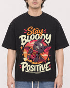 Mockup Boxy Heavyweight Tee Black male close-up 03