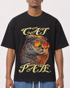 Mockup Boxy Heavyweight Tee Black male close-up 15
