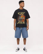Mockup Boxy Heavyweight Tee Black male full-body 15