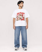 Mockup Boxy Heavyweight Tee White male full-body 02