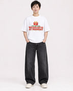 Mockup Boxy Heavyweight Tee White female full-body 23