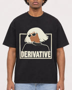 Mockup Boxy Heavyweight Tee Black male close-up 45