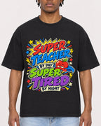 Mockup Boxy Heavyweight Tee Black male close-up 05