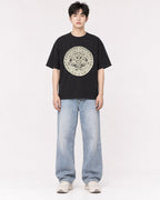 Mockup Boxy Heavyweight Tee Black male full-body 01