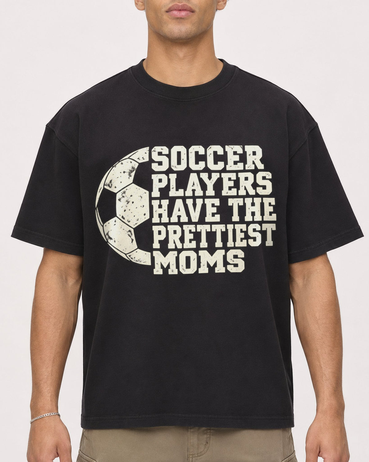 Mockup Boxy Heavyweight Tee Black male close-up 20