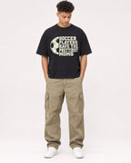 Mockup Boxy Heavyweight Tee Black male full-body 20