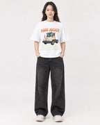 Mockup Boxy Heavyweight Tee White female full-body 03