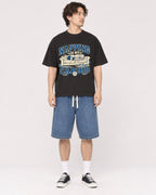 Mockup Boxy Heavyweight Tee Black male full-body 03