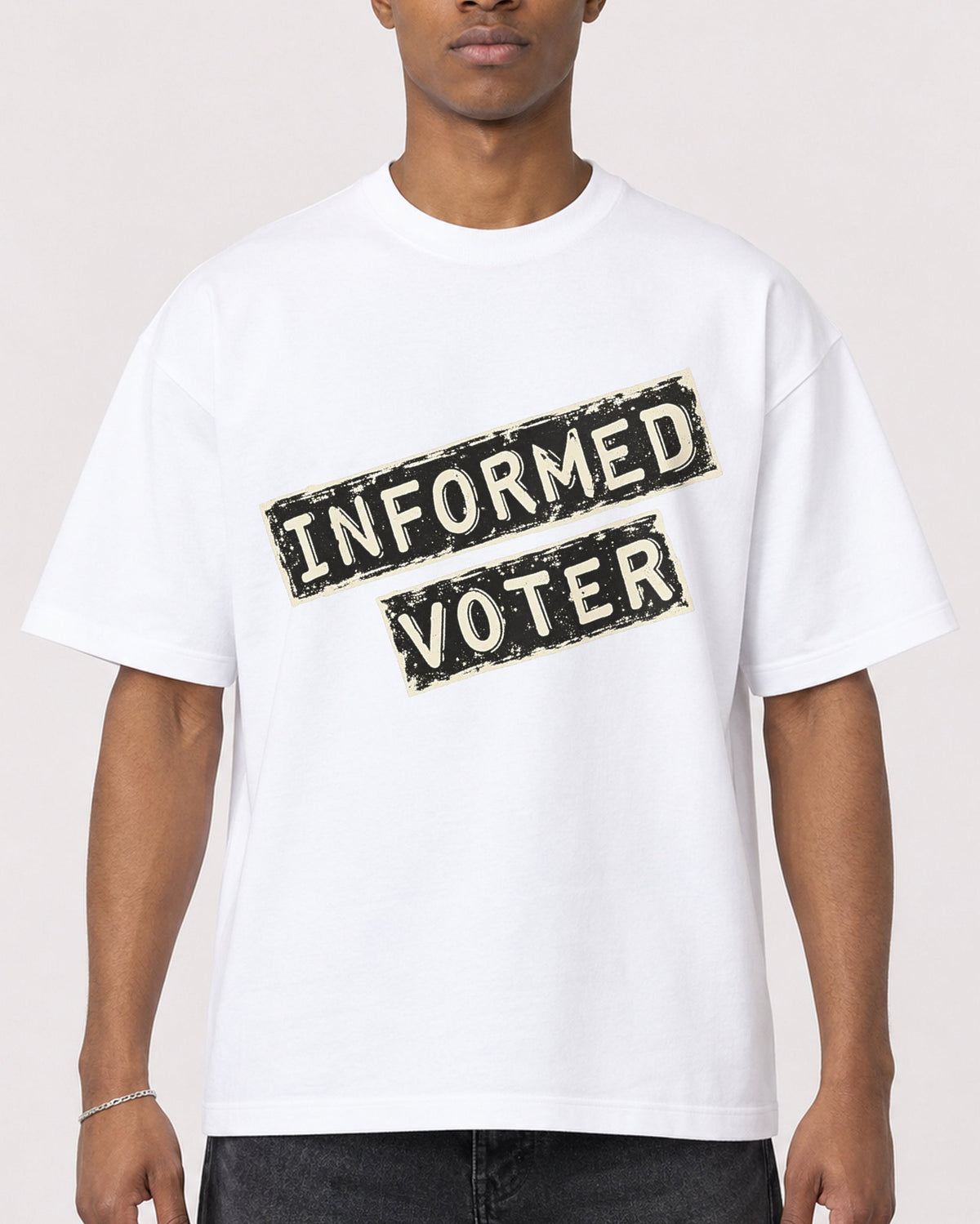 Mockup Boxy Heavyweight Tee White male close-up 35