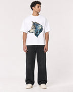 Mockup Boxy Heavyweight Tee White male full-body 10
