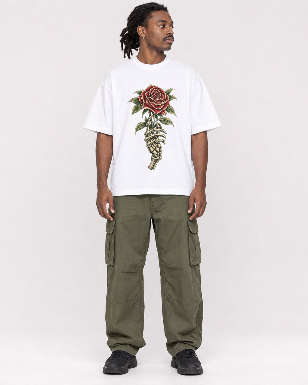 Mockup Boxy Heavyweight Tee White male full-body 34