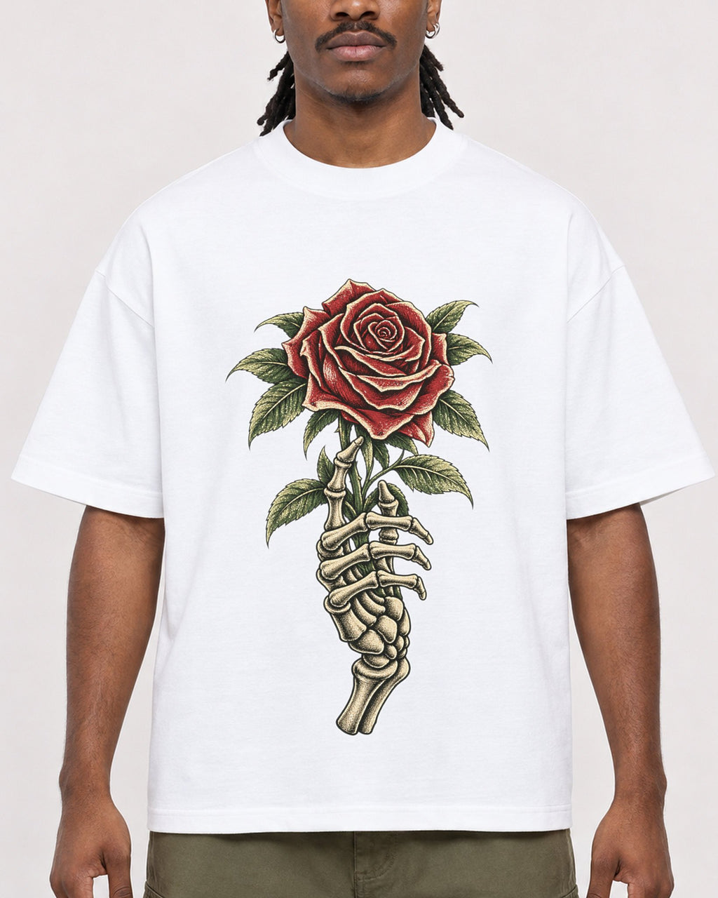 Mockup Boxy Heavyweight Tee White male close-up 34