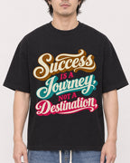 Mockup Boxy Heavyweight Tee Black male close-up 03
