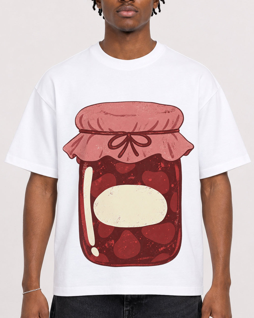 Mockup Boxy Heavyweight Tee White male close-up 05