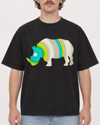 Mockup Boxy Heavyweight Tee Black male close-up 09