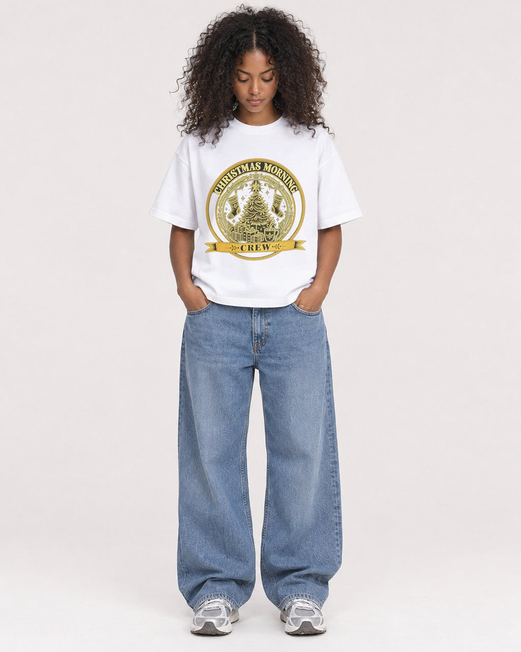 Mockup Boxy Heavyweight Tee White female full-body 05