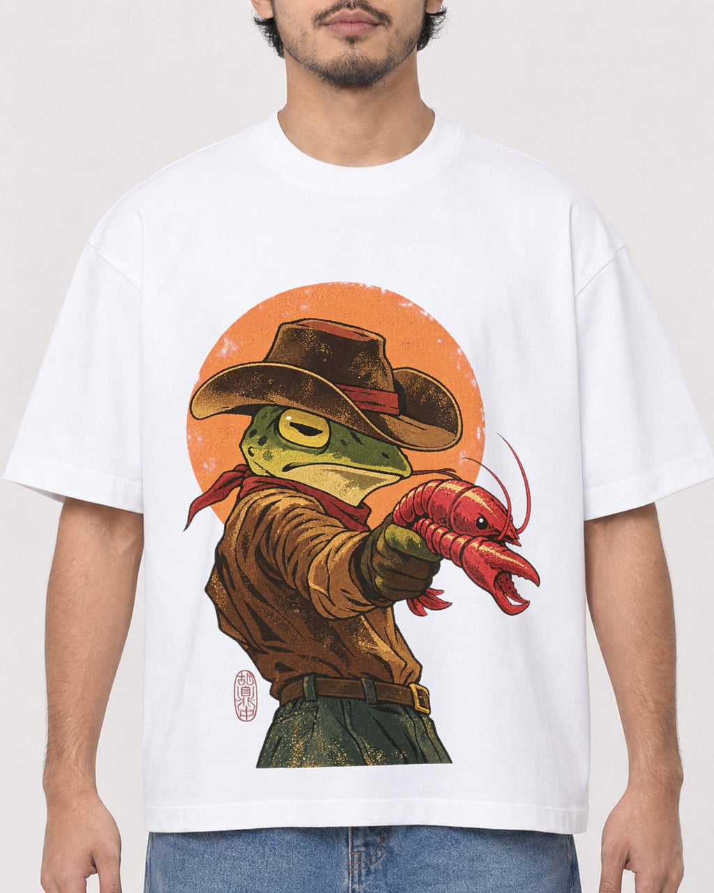 Mockup Boxy Heavyweight Tee White male close-up 02