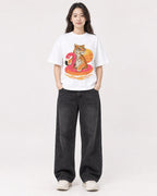 Mockup Boxy Heavyweight Tee White female full-body 03