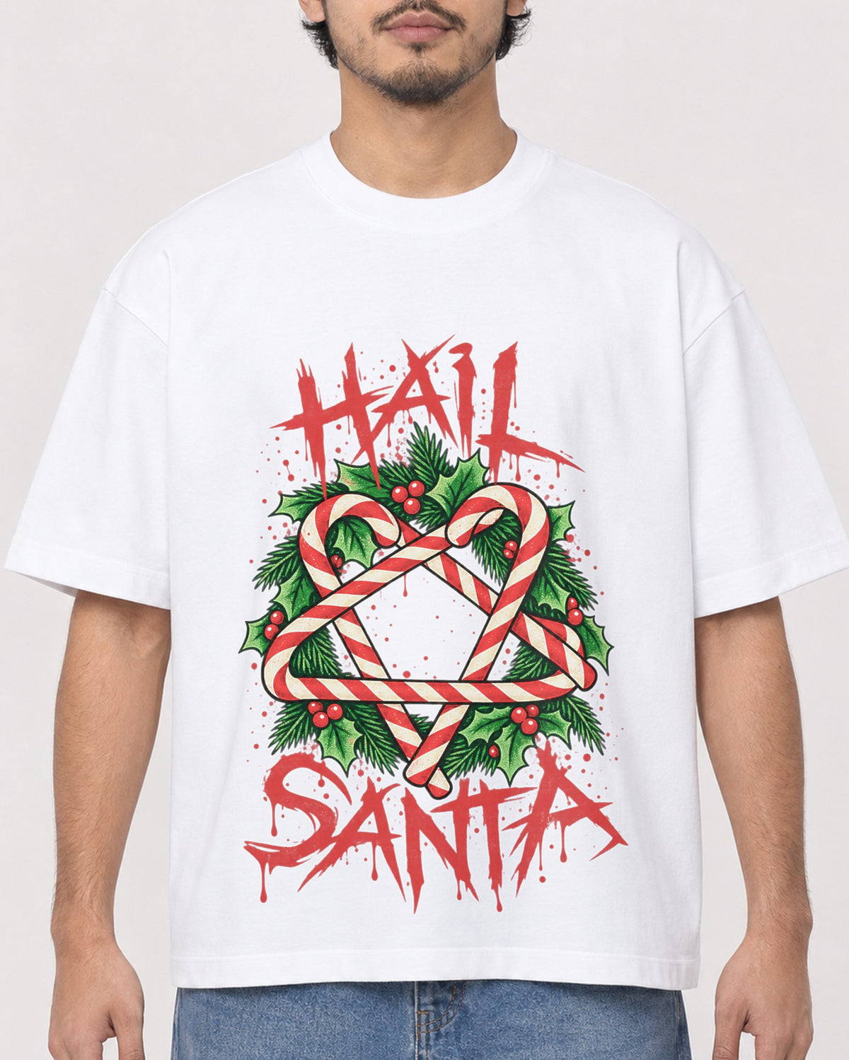 Mockup Boxy Heavyweight Tee White male close-up 02