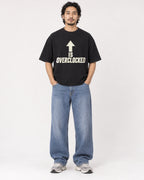 Mockup Boxy Heavyweight Tee Black male full-body 22
