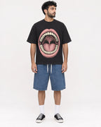 Mockup Boxy Heavyweight Tee Black male full-body 07
