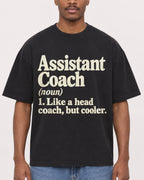 Mockup Boxy Heavyweight Tee Black male close-up 14