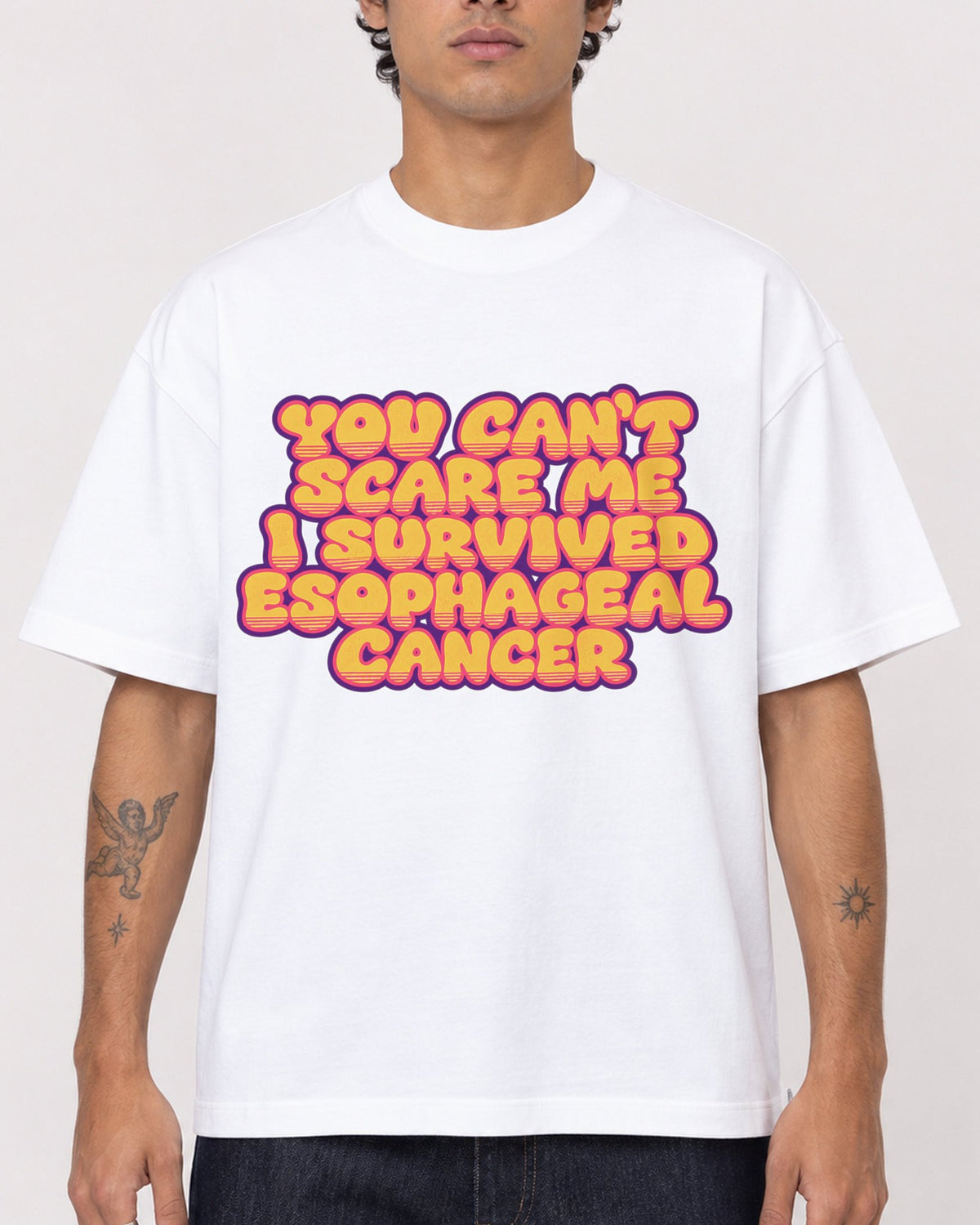 Mockup Boxy Heavyweight Tee White male close-up 06