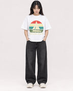 Mockup Boxy Heavyweight Tee White female full-body 13