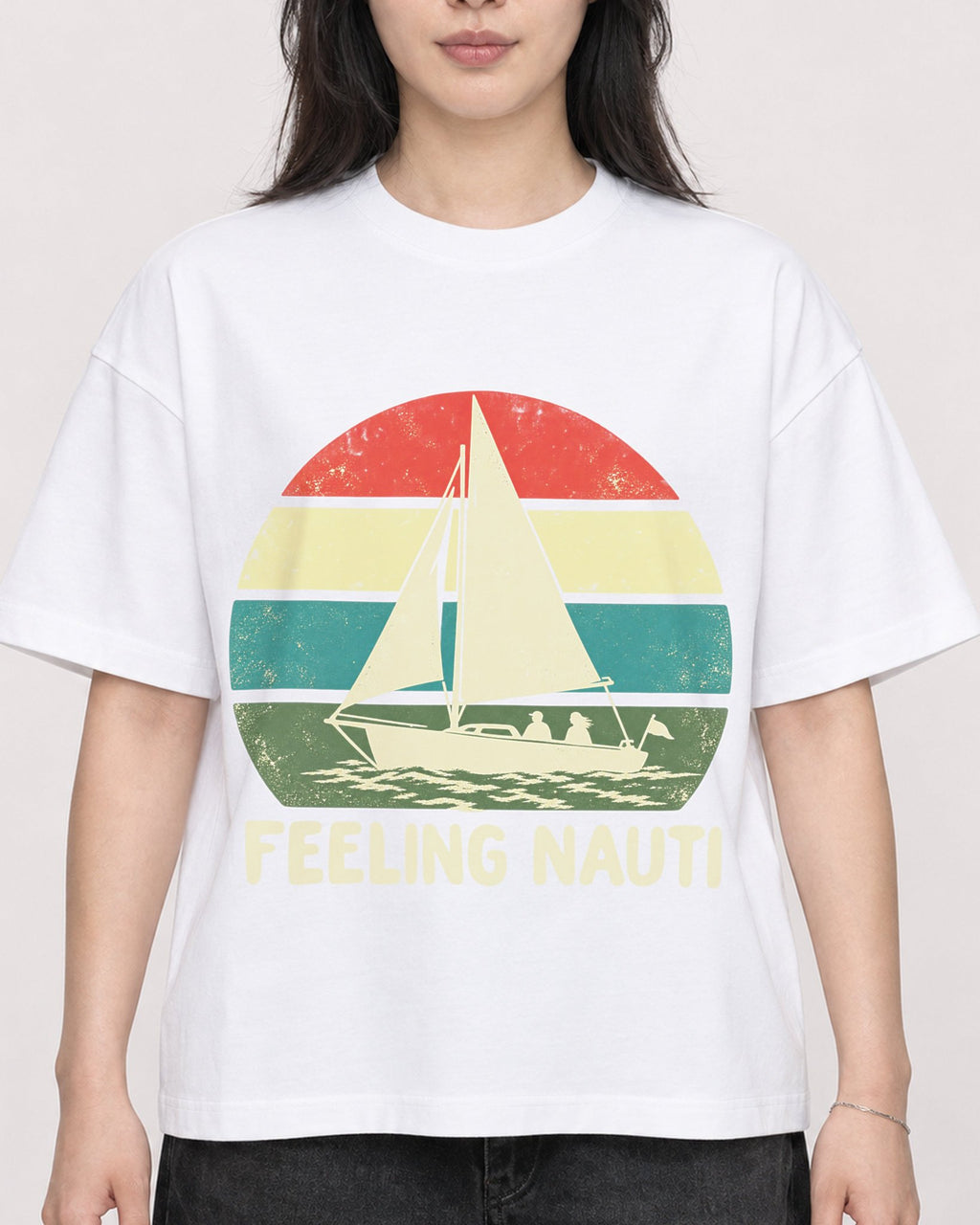 Mockup Boxy Heavyweight Tee White female close-up 13