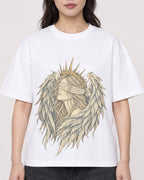 Mockup Boxy Heavyweight Tee White female close-up 03