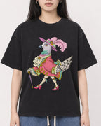 Mockup Boxy Heavyweight Tee Black female close-up 01