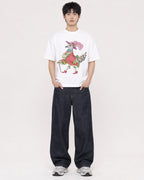 Mockup Boxy Heavyweight Tee White male full-body 01