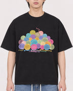 Mockup Boxy Heavyweight Tee Black male close-up 11