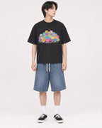 Mockup Boxy Heavyweight Tee Black male full-body 11