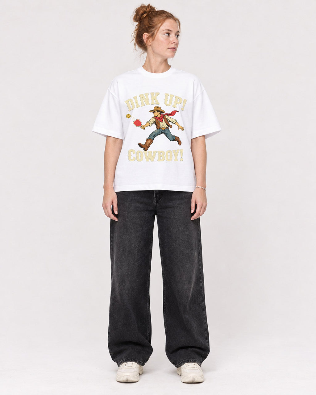 Mockup Boxy Heavyweight Tee White female full-body 28