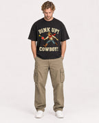 Mockup Boxy Heavyweight Tee Black male full-body 28