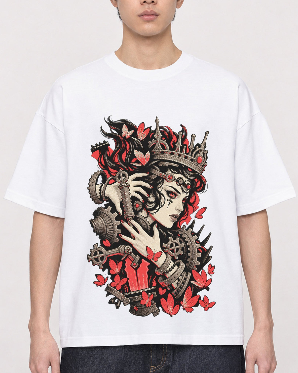 Mockup Boxy Heavyweight Tee White male close-up 01